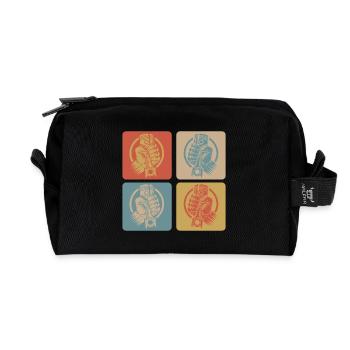 Schrauber Power Retro Style - Recycelte Kulturtasche - Schwarz - Vorne