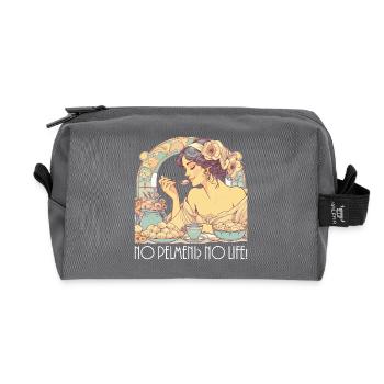 No Pelmeni No Life Woman Cadeau Art Nouveau - Trousse de toilette en tissu recyclé - anthracite - Devant