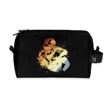 Retro Football Player - Recycled Toiletry Zip Bag - black - Front