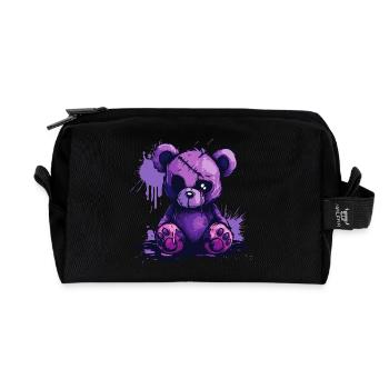 Niedlicher Grusel Teddybär - Recycelte Kulturtasche - Schwarz - Vorne
