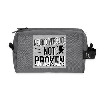 Neurodivergent Not Broken – Neurodiversity Pride - Recycelte Kulturtasche - Anthrazit - Vorne