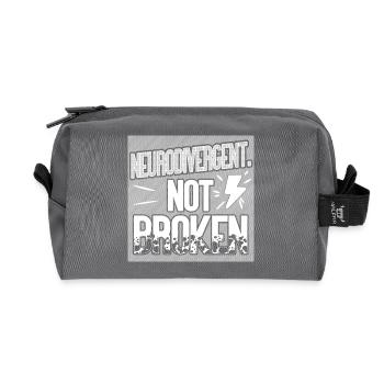 Neurodivergent. Not broken. - Recycled Toiletry Zip Bag - anthracite - Front