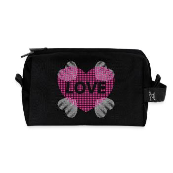 Herz mit Love. - Recycelte Kulturtasche - Schwarz - Vorne