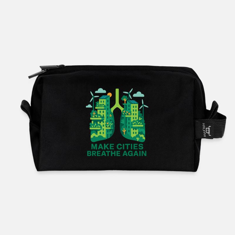 Urban Lungs - Recycled Toiletry Zip Bag - black