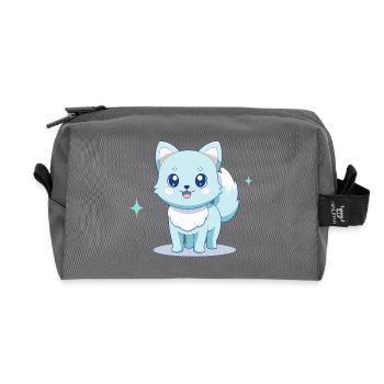 Entzückender blauer Spitz Hund mit fröhlichen Augen - Recycelte Kulturtasche - Anthrazit - Vorne