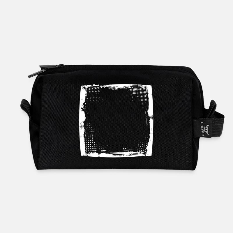 Rahmen dreckig dirty white - Recycelte Kulturtasche - Schwarz