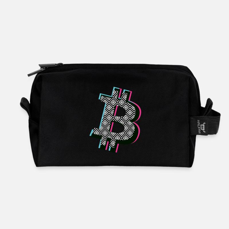 Bitcoin B Popart - Recycelte Kulturtasche - Schwarz