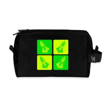 Raumfahrt Weltall Design - Recycelte Kulturtasche - Schwarz - Vorne