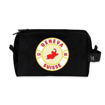 Genf Schweiz Vintage Badge - Recycelte Kulturtasche - Schwarz - Vorne