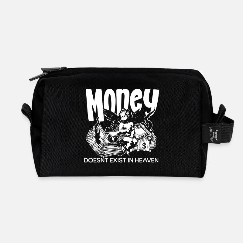 Money doesnt exist in heaven - Recycelte Kulturtasche - Schwarz