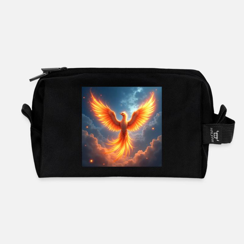 Power Animal Phoenix - Recycled Toiletry Zip Bag - black
