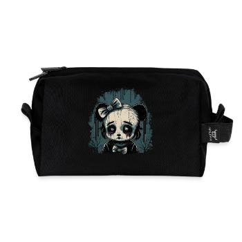 Triste Gothique Panda Fille - Trousse de toilette en tissu recyclé - noir - Devant