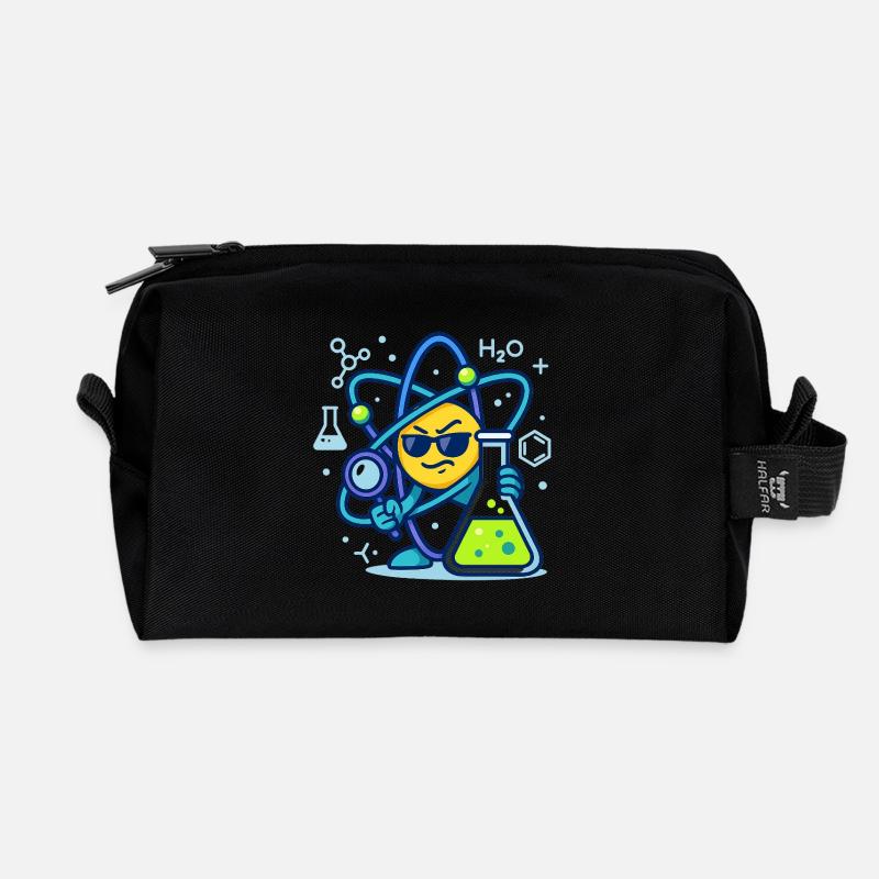 Sneaky Atom Vibes - Physik und Chemie Design - Recycelte Kulturtasche - Schwarz