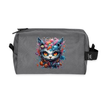 Color Cat - Recycled Toiletry Zip Bag - anthracite - Front