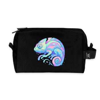 Pastell Chamäleon - Recycelte Kulturtasche - Schwarz - Vorne
