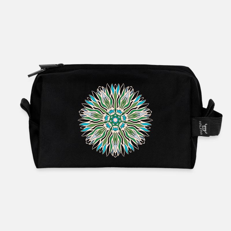 Meer Mandala - Recycelte Kulturtasche - Schwarz