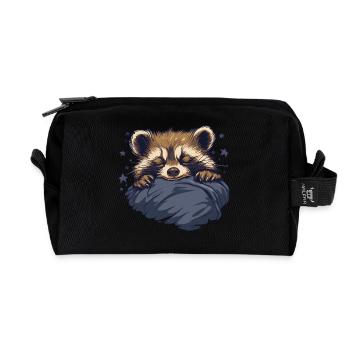 raton laveur rêveur - Trousse de toilette en tissu recyclé - noir - Devant