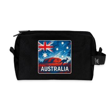 Australia Outback Design - Recycled Toiletry Zip Bag - black - Front