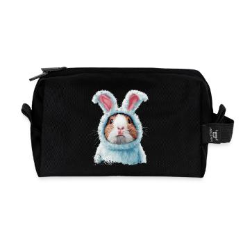 Cochon d’Inde en costume de lapin - Trousse de toilette en tissu recyclé - noir - Devant