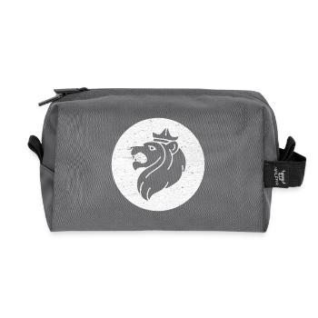 Löwe von Juda Kopf im weißen Kreis, Judentum - Recycelte Kulturtasche - Anthrazit - Vorne
