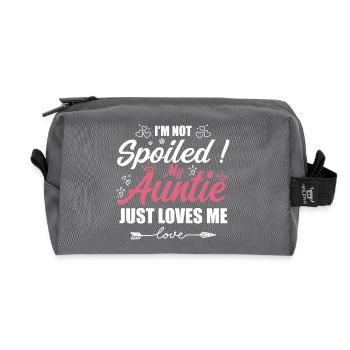 Im Not Spoiled My Auntie Just Loves Me a Team Kids - Trousse de toilette en tissu recyclé - anthracite - Devant