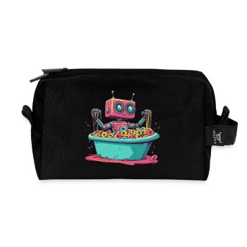 Donut Droid - Recycled Toiletry Zip Bag - black - Front