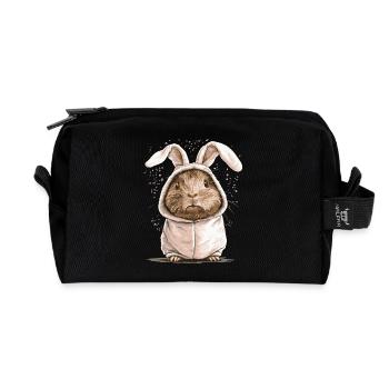 Cochon d’Inde en costume de lapin - Trousse de toilette en tissu recyclé - noir - Devant
