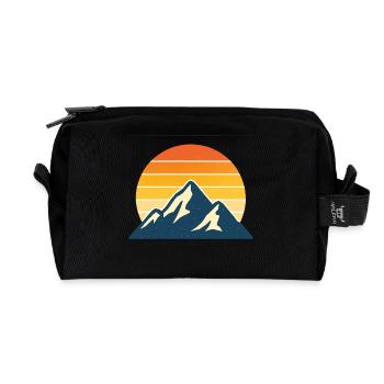 Sonnenaufgang Berge - Recycelte Kulturtasche - Schwarz - Vorne