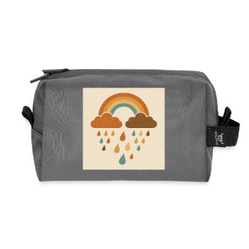 Rain & Shine – Retro Rainbow Vibes - Recycelte Kulturtasche - Anthrazit - Vorne