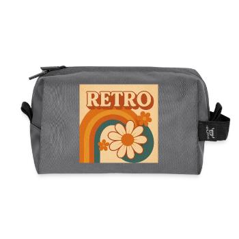 Sunshine & Daisies – 70s Vibes Forever - Recycelte Kulturtasche - Anthrazit - Vorne