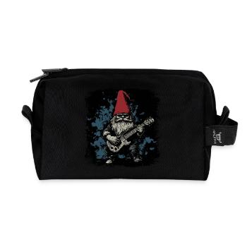 Garden Gnome Rocker - Recycled Toiletry Zip Bag - black - Front