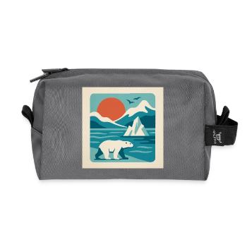Polar Solitude – Arctic Retro Vibes - Recycelte Kulturtasche - Anthrazit - Vorne