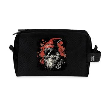 Garden Gnome Rocker - Recycled Toiletry Zip Bag - black - Front