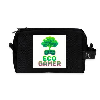Eco Player Pixel Art - Recycelte Kulturtasche - Schwarz - Vorne