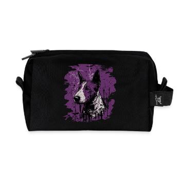 Bull terrier - Trousse de toilette en tissu recyclé - noir - Devant