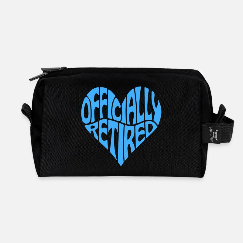 Heart-Shaped Officially Retired - Recycled Toiletry Zip Bag - black