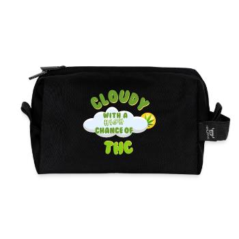 Wolkiges THC-Feier-Design - Recycelte Kulturtasche - Schwarz - Vorne