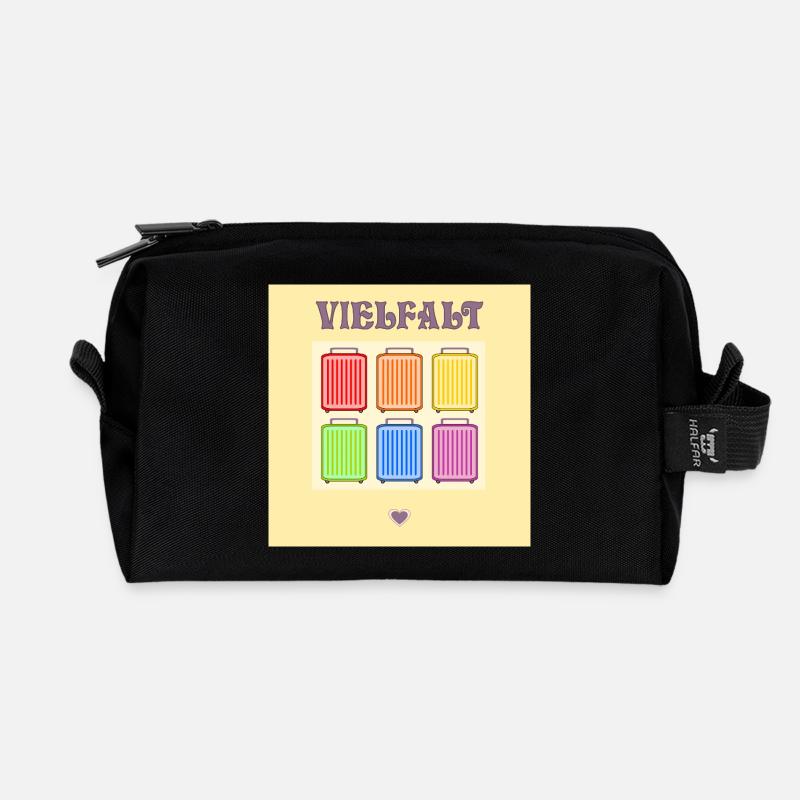 VIELFALT INKLUSION PRIDE KOFFER - Recycelte Kulturtasche - Schwarz