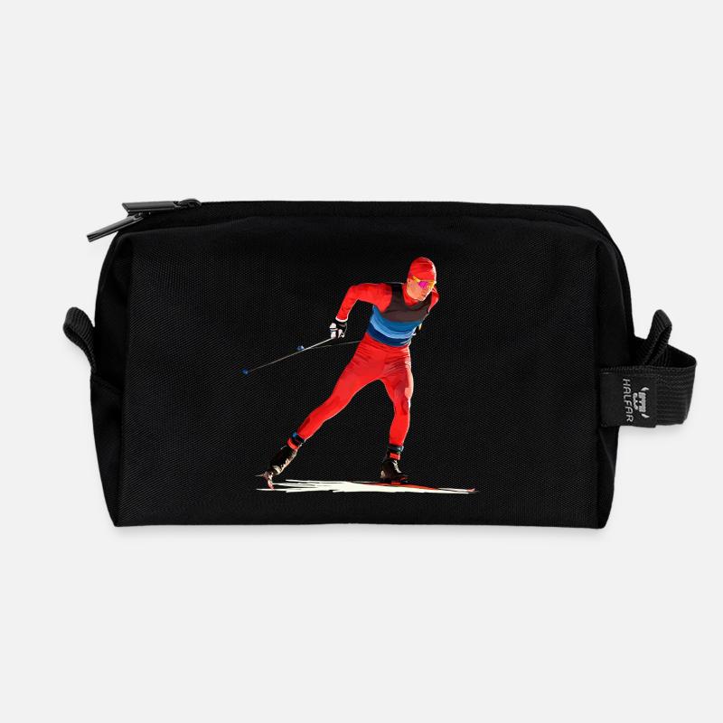 Skilanglauf - Recycelte Kulturtasche - Schwarz