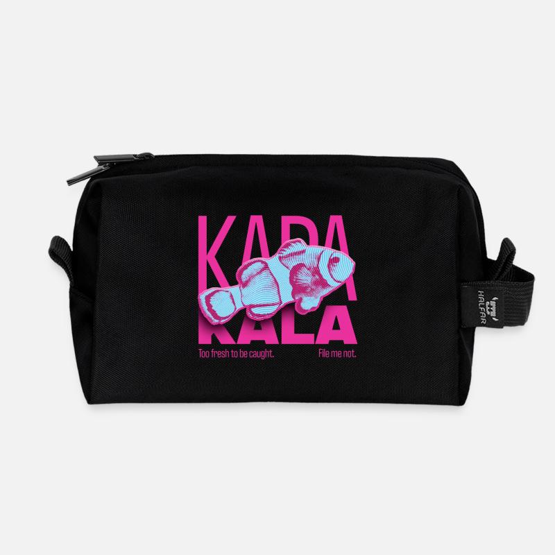 Vollständige Kunst KapaKala Fischdesign - Recycelte Kulturtasche - Schwarz
