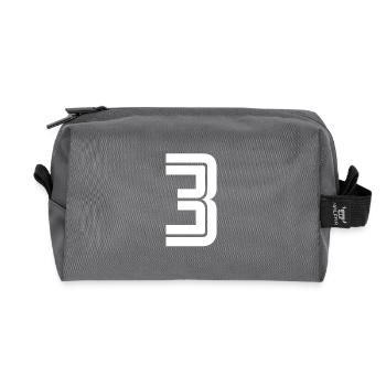 Trikotnummer 3 – Geschenk zum 3-jährigen Jubiläum - Recycelte Kulturtasche - Anthrazit - Vorne