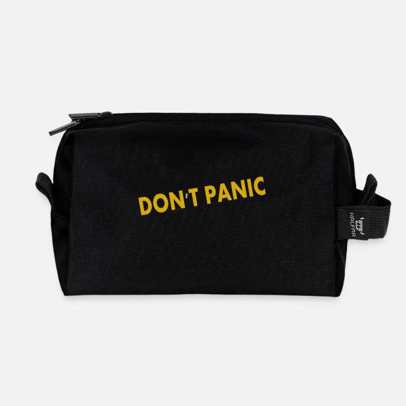 Don't Panic - Recycelte Kulturtasche - Schwarz
