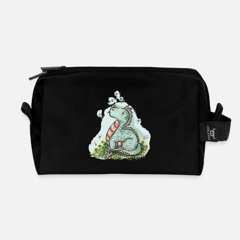 Kleiner Drache Manuel - Recycelte Kulturtasche - Schwarz