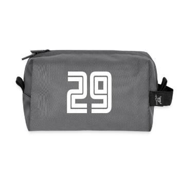 Trikotnummer 29 – Geschenk zum 29-jährigen Jubiläum - Recycelte Kulturtasche - Anthrazit - Vorne