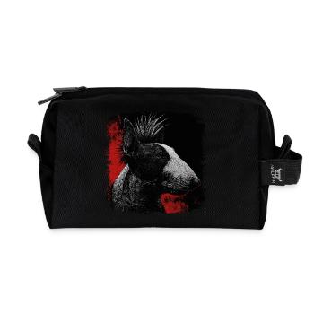 Punk Rock Bull Terrier - Trousse de toilette en tissu recyclé - noir - Devant