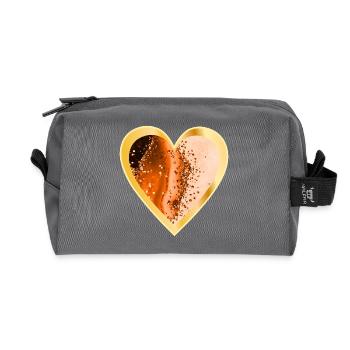 COEUR AMOUR ORANGE - Trousse de toilette en tissu recyclé - anthracite - Devant