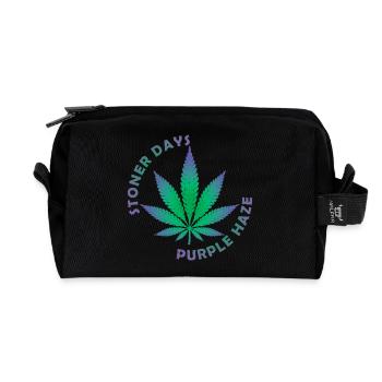 Stoner Days Cannabisblatt-Illustration - Recycelte Kulturtasche - Schwarz - Vorne