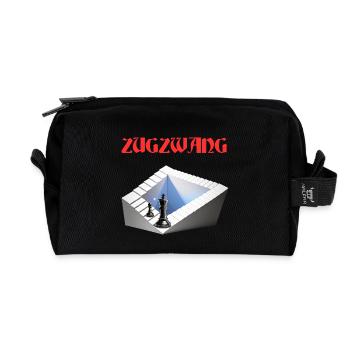ZUGZWANG, Echecs, stratégie et art optique - Trousse de toilette en tissu recyclé - noir - Devant