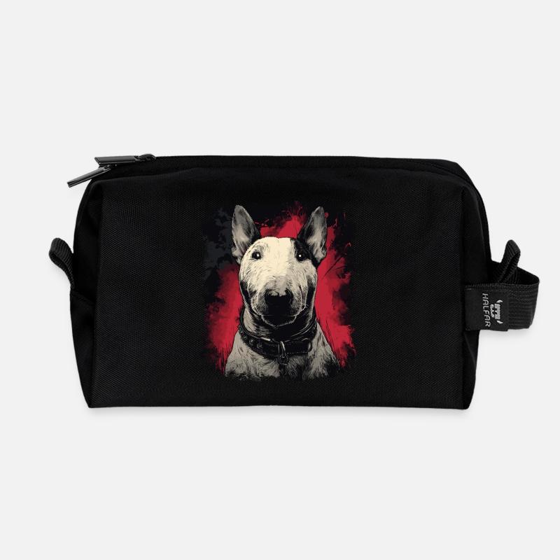 Bullterrier - Recycelte Kulturtasche - Schwarz
