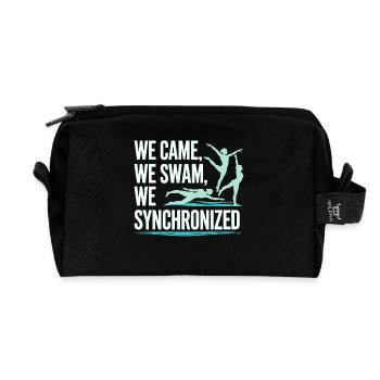 We Came We Swam We Synchronized Swimming Design - Recycled Toiletry Zip Bag - black - Front